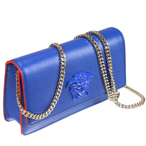 versace collection cornflower blue leather shoulder bag|farfetch Versace bags.